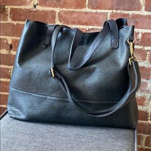 Urban Outfitters vegan leather black tote